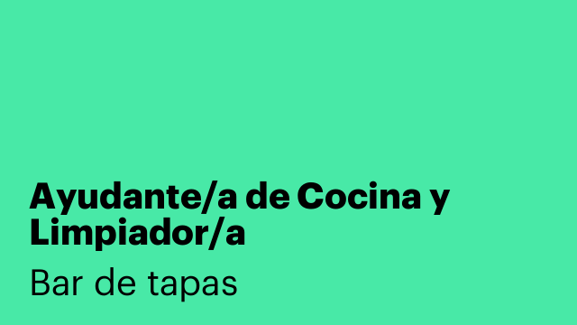 Ayudante/a de Cocina y Limpiador/a