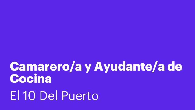 Camarero/a y Ayudante/a de Cocina