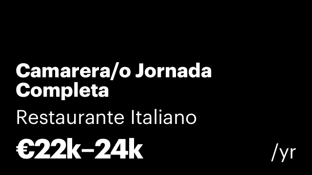 Camarera/o Jornada Completa
