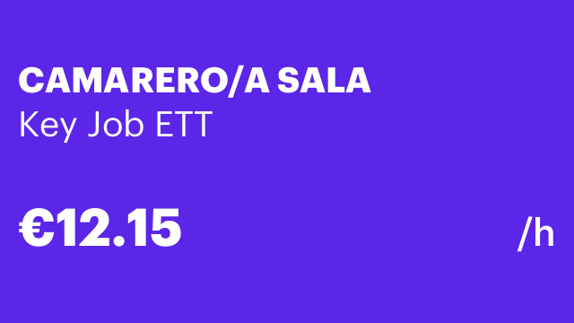 CAMARERO/A SALA