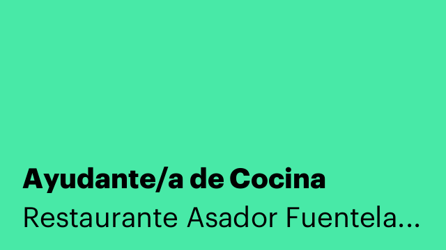 Ayudante/a de Cocina