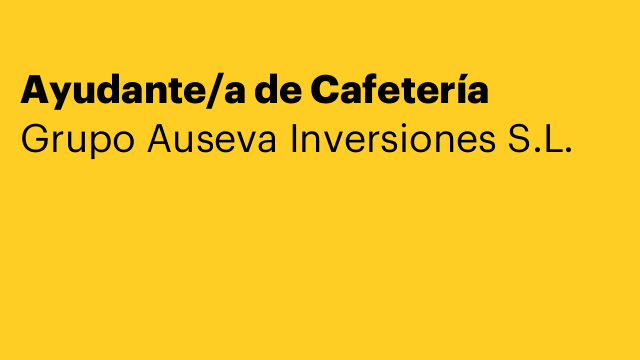 Ayudante/a de Cafetería