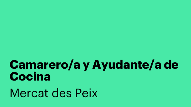 Camarero/a y Ayudante/a de Cocina