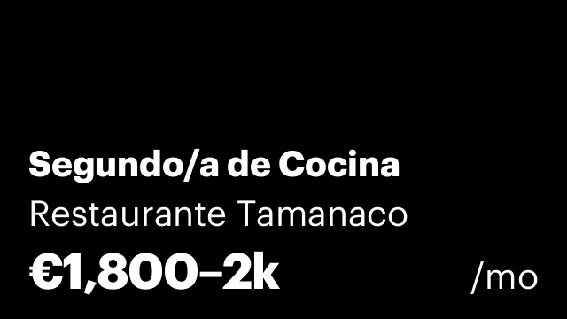 Segundo/a de Cocina