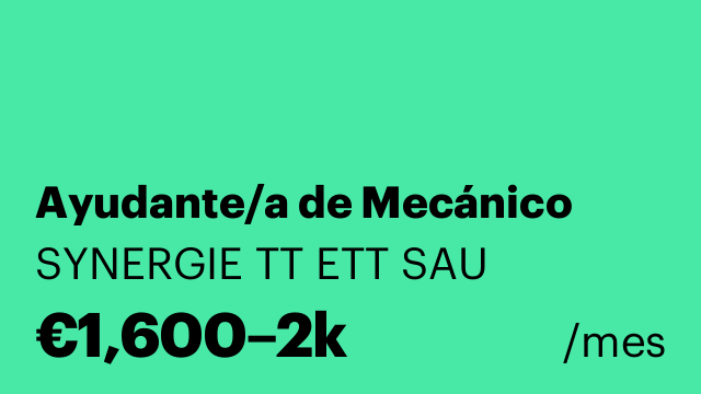 Ayudante/a de Mecánico