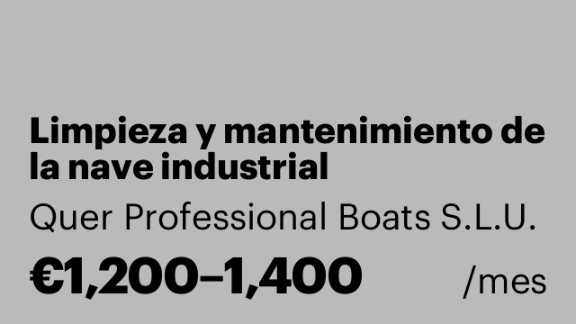 Limpieza y mantenimiento de la nave industrial