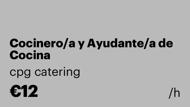 Cocinero/a y Ayudante/a de Cocina