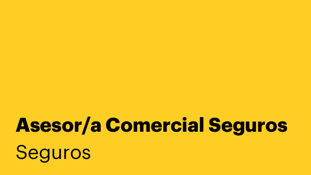 Asesor/a Comercial Seguros