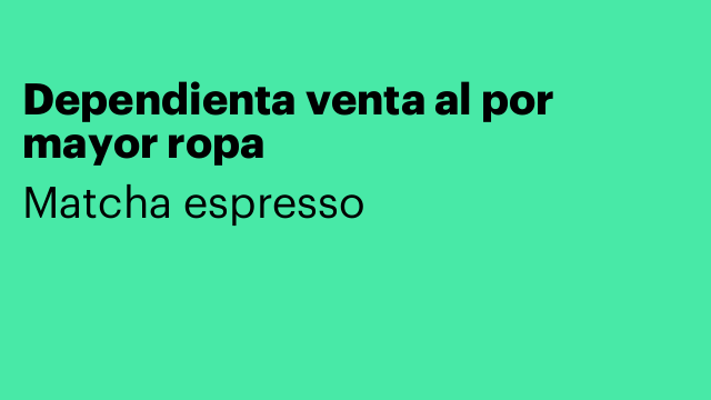 Dependienta venta al por mayor ropa