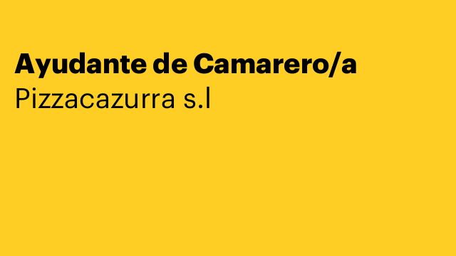 Ayudante de Camarero/a