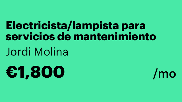 Electricista/lampista para servicios de mantenimiento