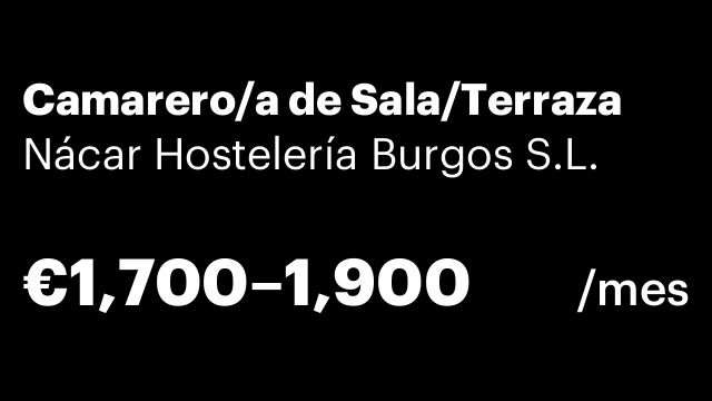Camarero/a de Sala/Terraza