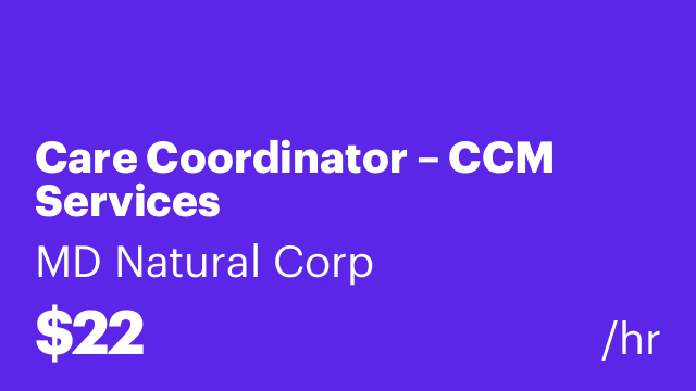 Care Coordinator – CCM Services