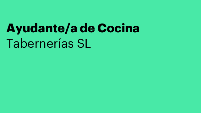 Ayudante/a de Cocina