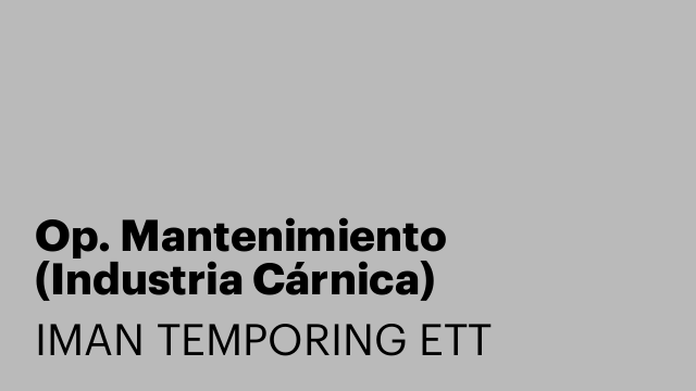 Op. Mantenimiento (Industria Cárnica)