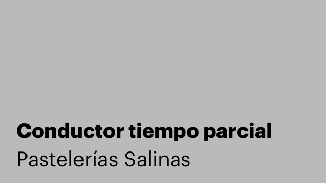 Conductor tiempo parcial