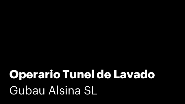 Operario Tunel de Lavado
