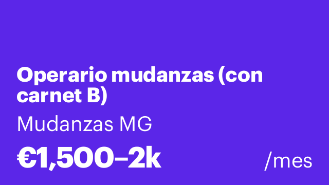 Operario mudanzas (con carnet B)