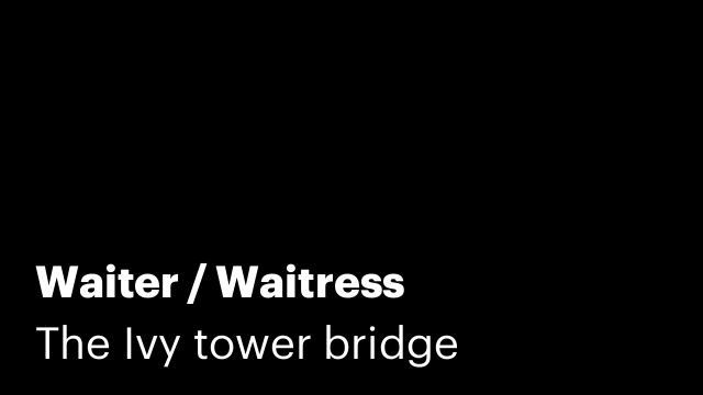 Waiter / Waitress