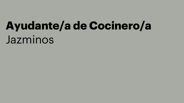 Ayudante/a de Cocinero/a