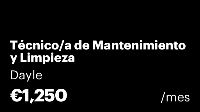 Técnico/a de Mantenimiento y Limpieza
