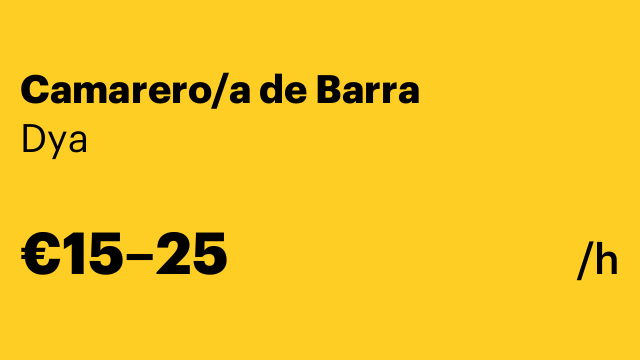 Camarero/a de Barra