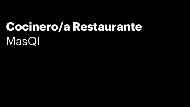 Cocinero/a Restaurante