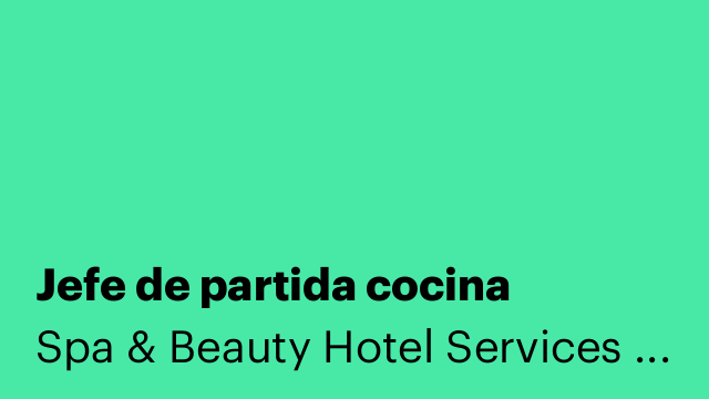 Jefe de partida cocina