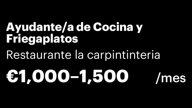 Ayudante/a de Cocina y Friegaplatos
