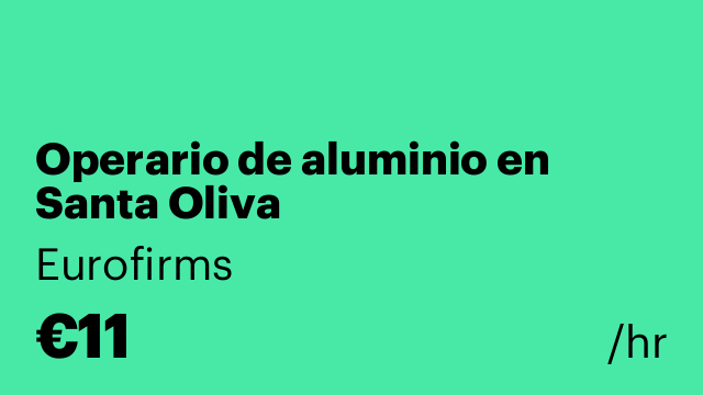 Operario de aluminio en Santa Oliva