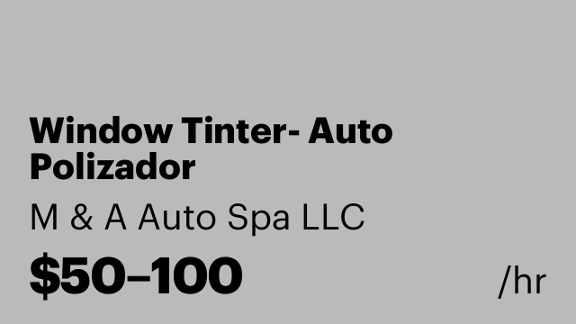 Window Tinter- Auto Polizador