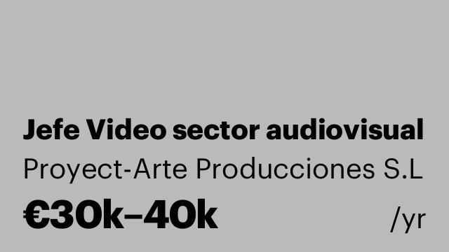 Jefe Video sector audiovisual