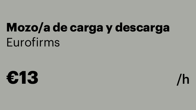 Mozo/a de carga y descarga