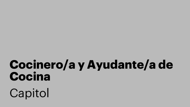 Cocinero/a y Ayudante/a de Cocina