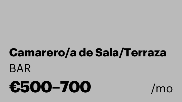 Camarero/a de Sala/Terraza