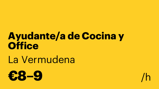 Ayudante/a de Cocina y Office