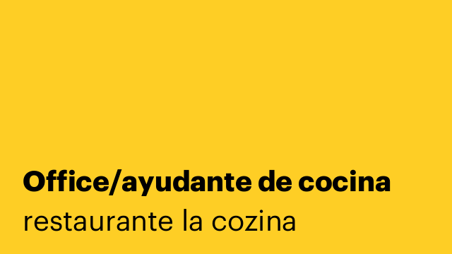 Office/ayudante de cocina