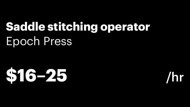 Saddle stitching operator