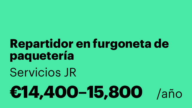 Repartidor en furgoneta de paquetería