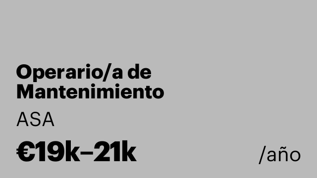 Operario/a de Mantenimiento