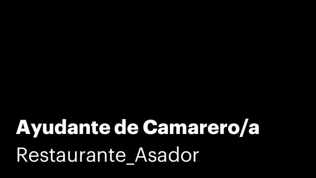 Ayudante de Camarero/a