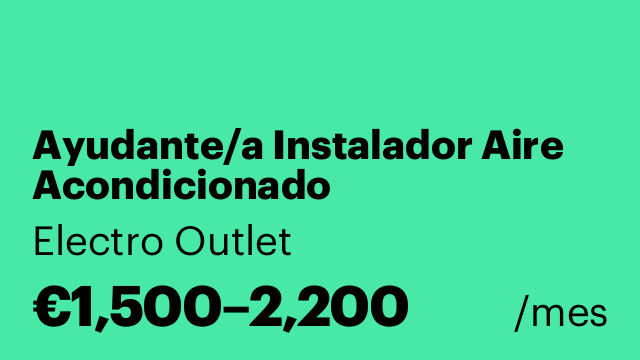 Ayudante/a Instalador Aire Acondicionado