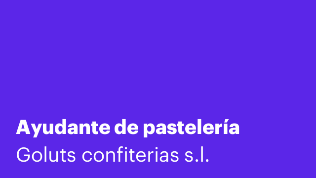 Ayudante de pastelería