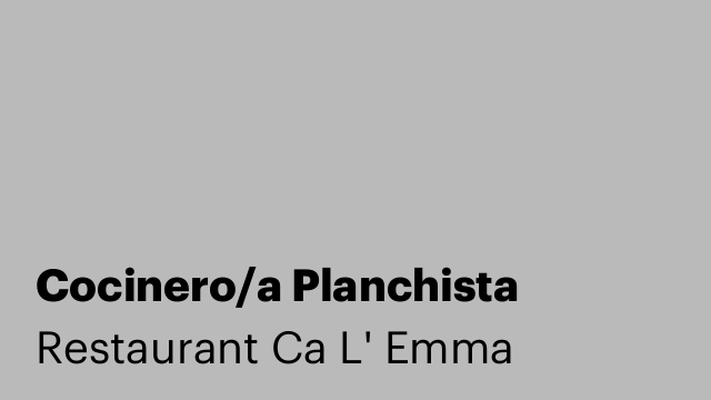 Cocinero/a Planchista