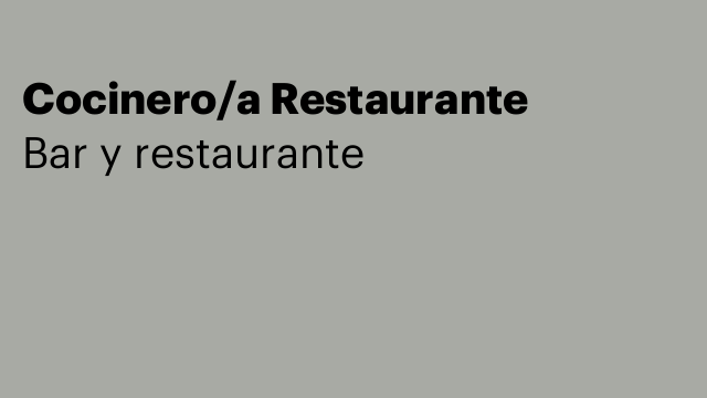 Cocinero/a Restaurante