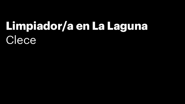Limpiador/a en La Laguna