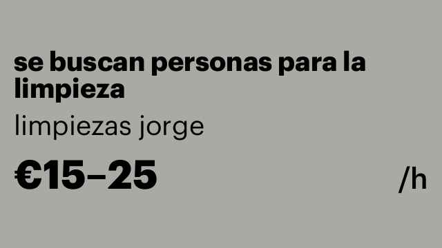 se buscan personas para la limpieza