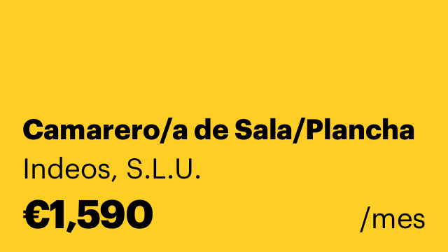 Camarero/a de Sala/Plancha