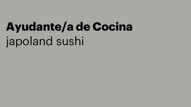 Ayudante/a de Cocina