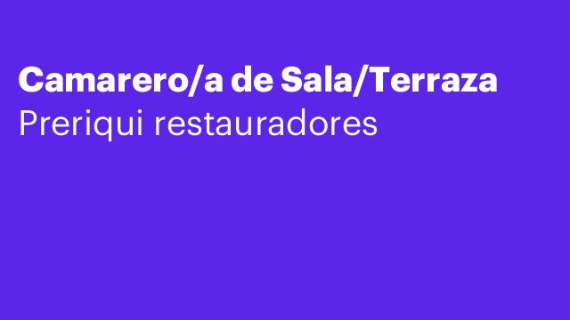 Camarero/a de Sala/Terraza